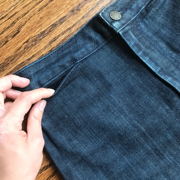 APIECE APART Raw Denim Dark Rinse Flare Jeans - Picture 3 of 5